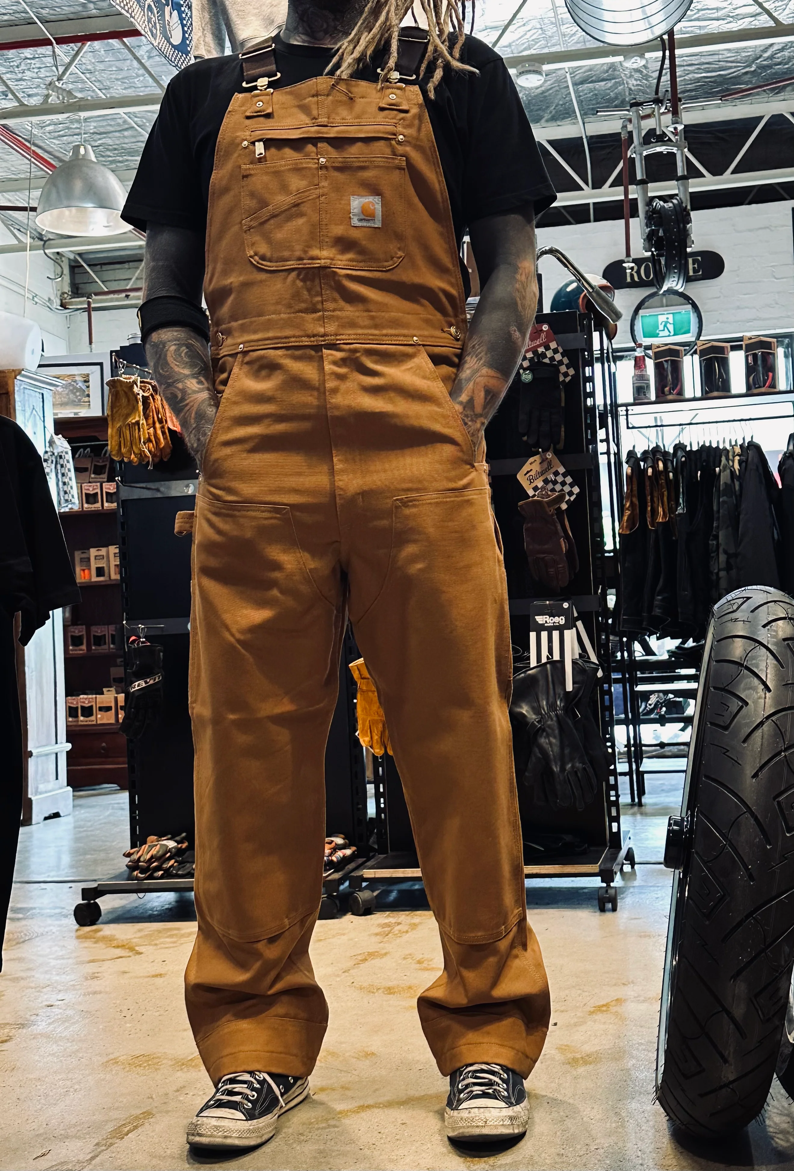 CARHARTT RELAXED FIT DUCK BIB OVERALL BROWN - Image 3