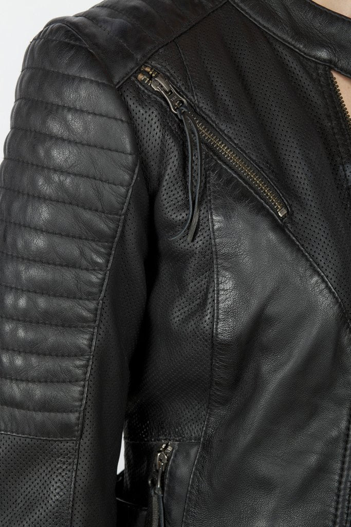 Wild & Free Black Motorcycle Jacket Women - Image 13