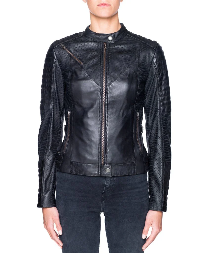 Wild & Free Black Motorcycle Jacket Women - Image 9