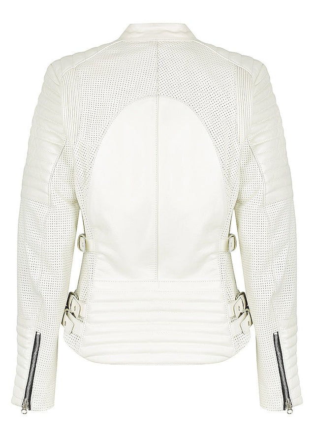Wild & Free White Motorcycle Jacket Women - Image 3