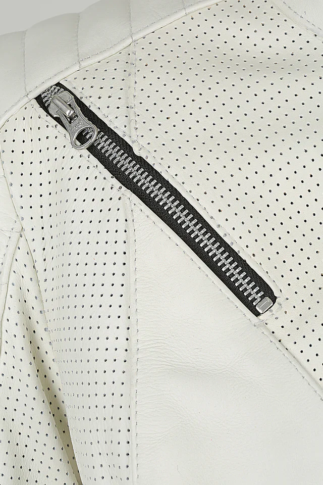 Wild & Free White Motorcycle Jacket Women - Image 4