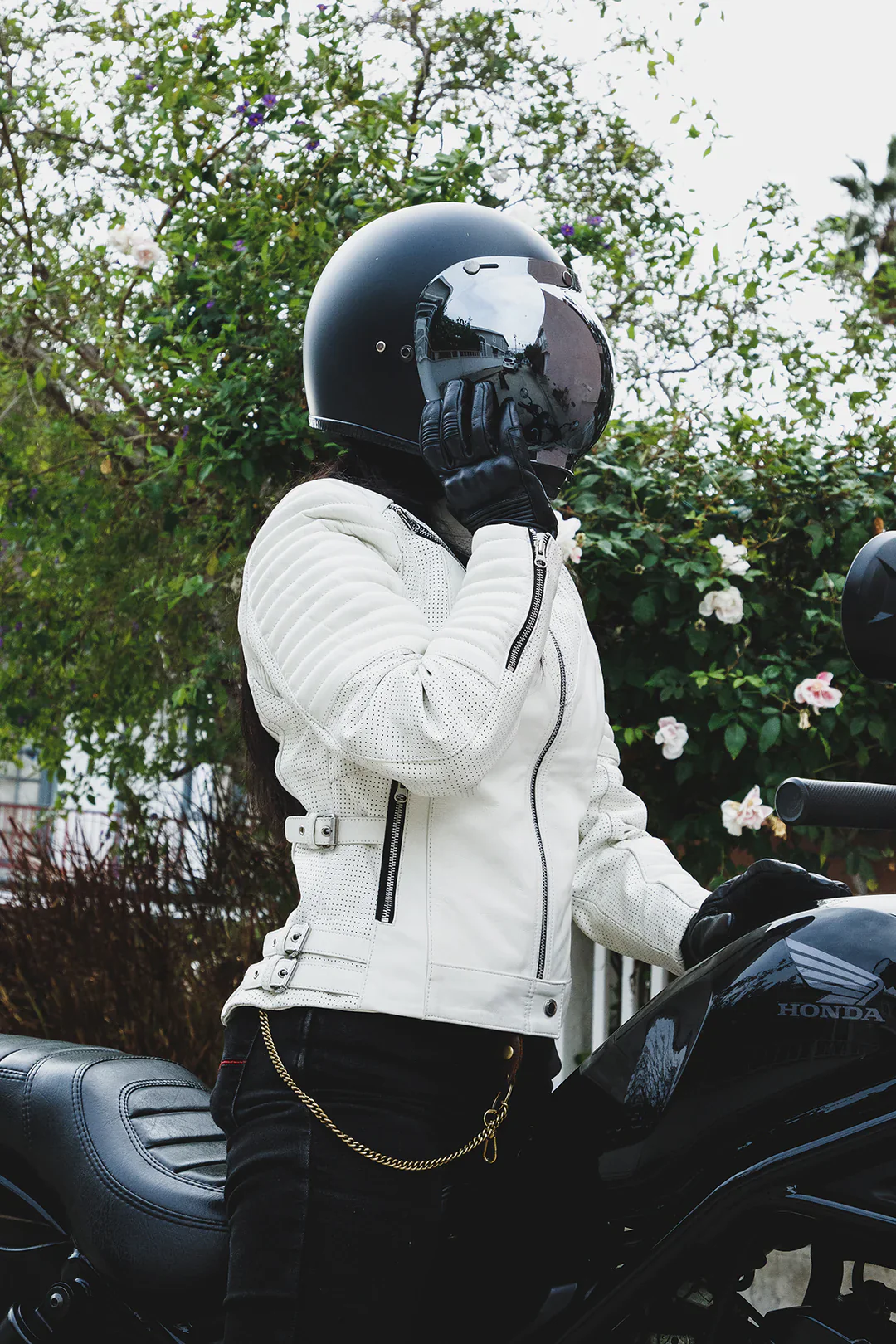 Wild & Free White Motorcycle Jacket Women - Image 7